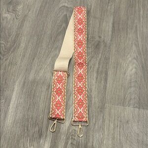 Pink and Cream Patterned Bag Strap